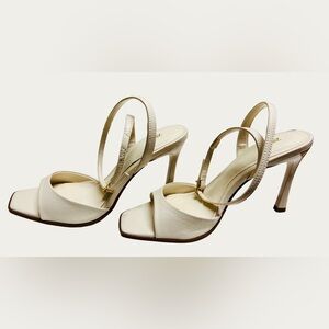 Zara Elegant Cream‎ Strappy Stiletto Heels Size 36